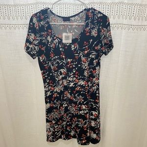 NWT Black Floral Dress. Size M
